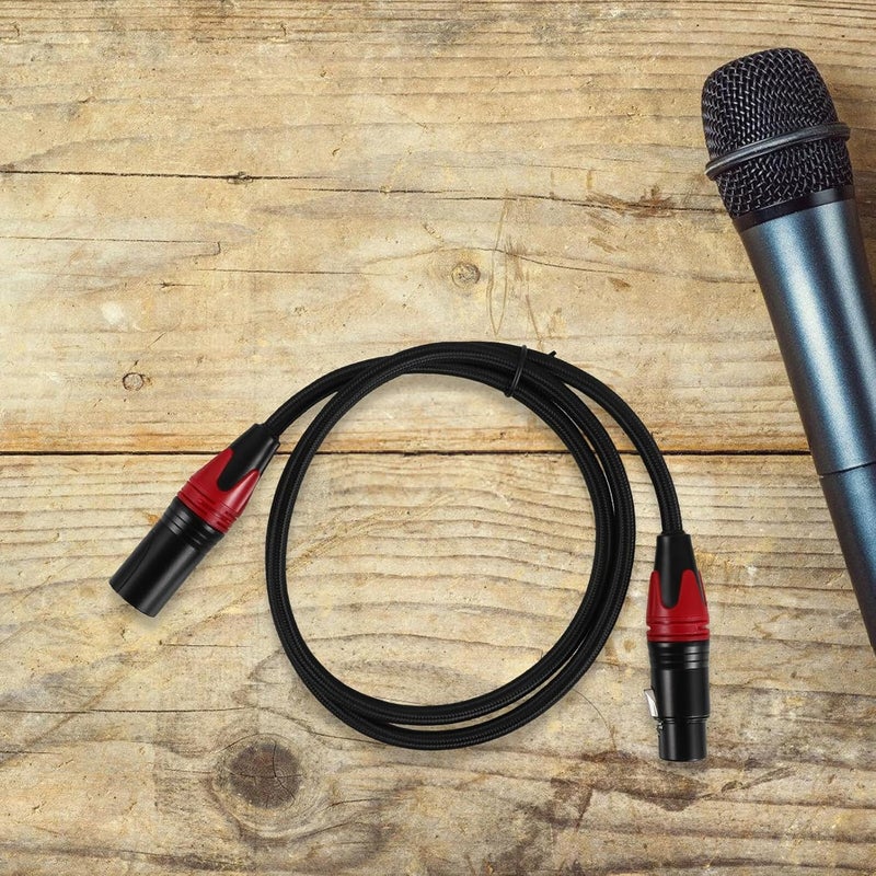 كابل ميكروفون ميكينونا XLR 1 متر، كابل صوتي متوازن محمي بدرع من سبائك الزنك الأحمر - Image 4